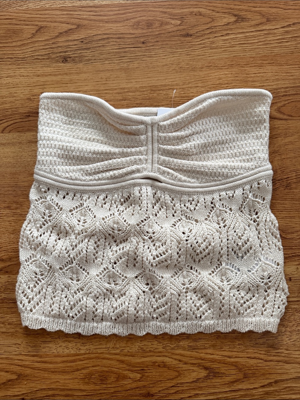 American Eagle Outfitters Cream Crochet Tube Top